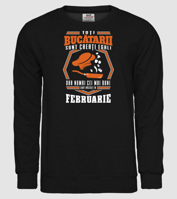 Toți bucătarii sunt creați egali februarie model negru pe tricou