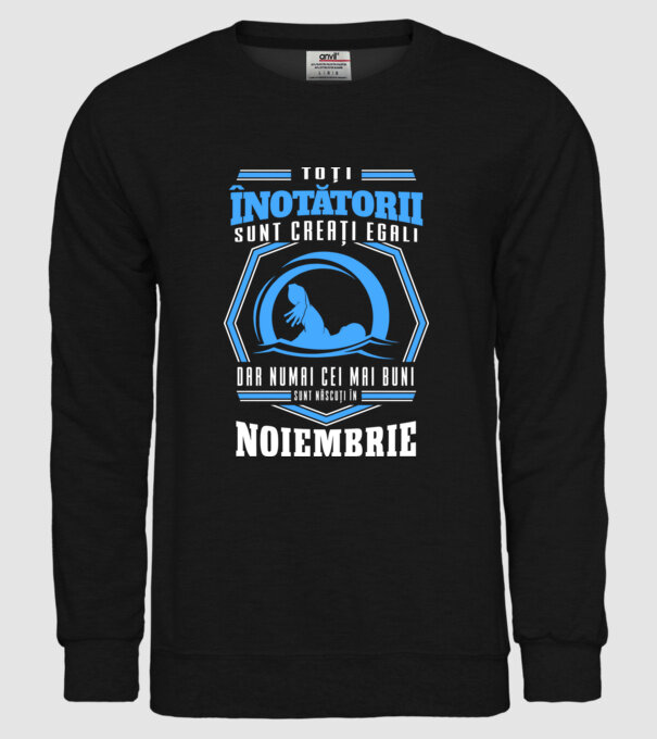 Toți înotătorii sunt creați egali, dar numai cei mai buni sunt născuți în noiembrie model negru pe tricou