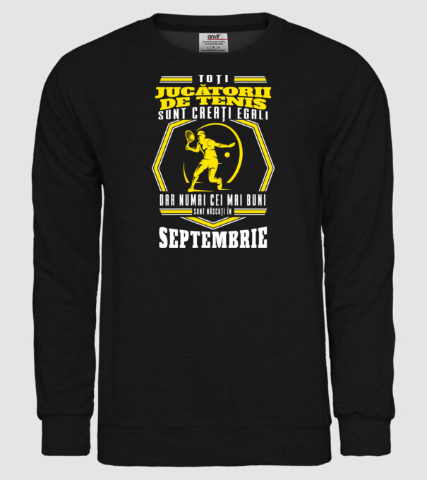 Toți jucătorii de tenis sunt creați egali Septembrie model negru pe tricou