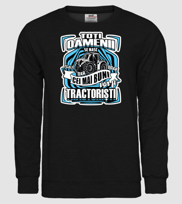 toți oamenii - se nasc egali dar doar cei mai buni vor fi tractoriști model negru pe tricou