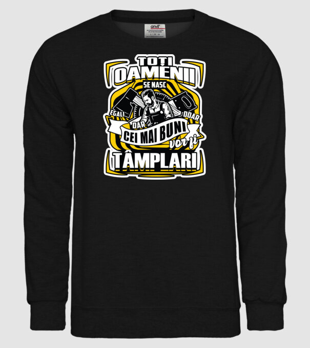 Toți oamenii tâmplari model negru pe tricou