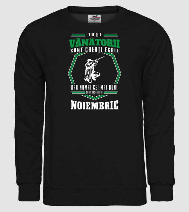 Toți vânătorii sunt creați egali, dar numai cei mai buni sunt născuți în noiembrie model negru pe tricou