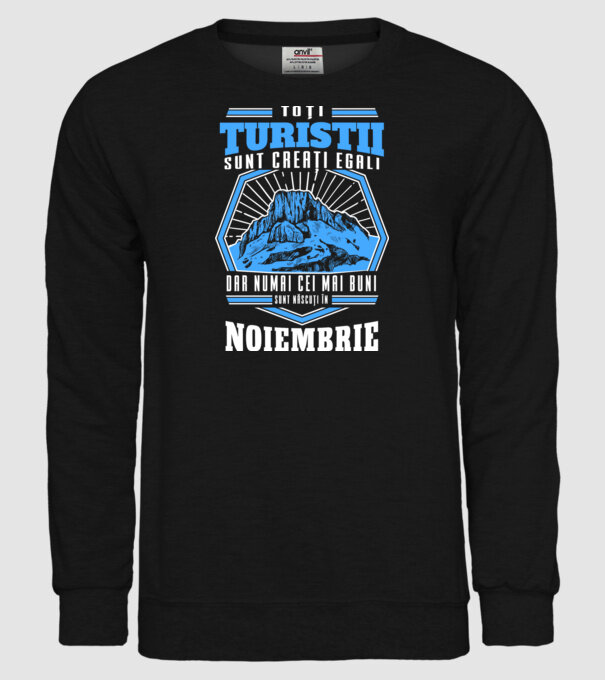 Toți turiștii sunt creați egali, dar numai cei mai buni sunt născuți în noiembrie. model negru pe tricou