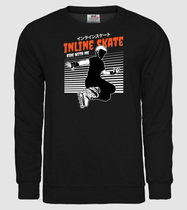 TR inlineskate model negru pe tricou