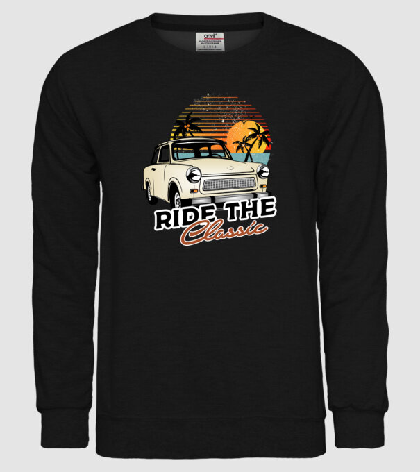 Trabant Ride The Classic model negru pe tricou
