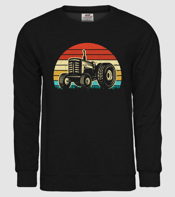 TRACTOR model negru pe tricou