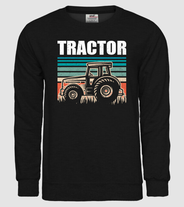 TRACTOR model negru pe tricou
