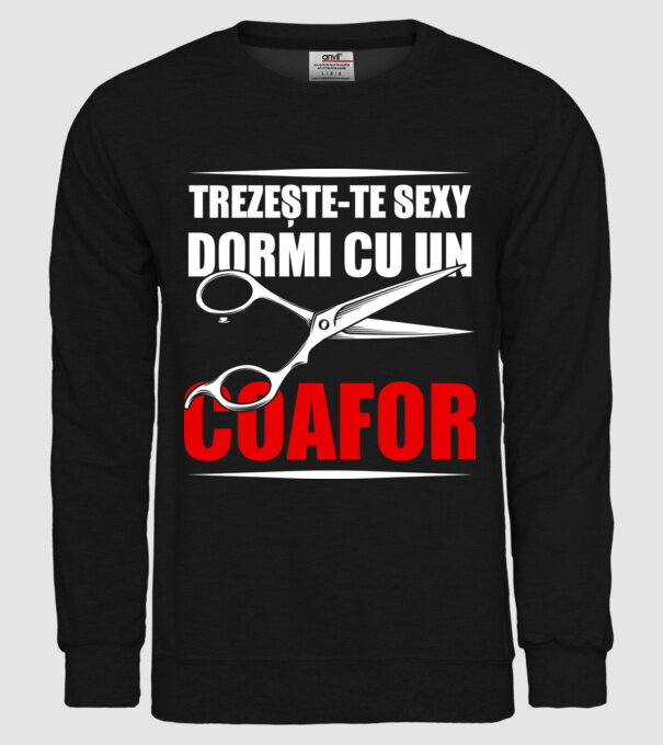 Trezește-te sexy, dormi cu un coafor model negru pe tricou
