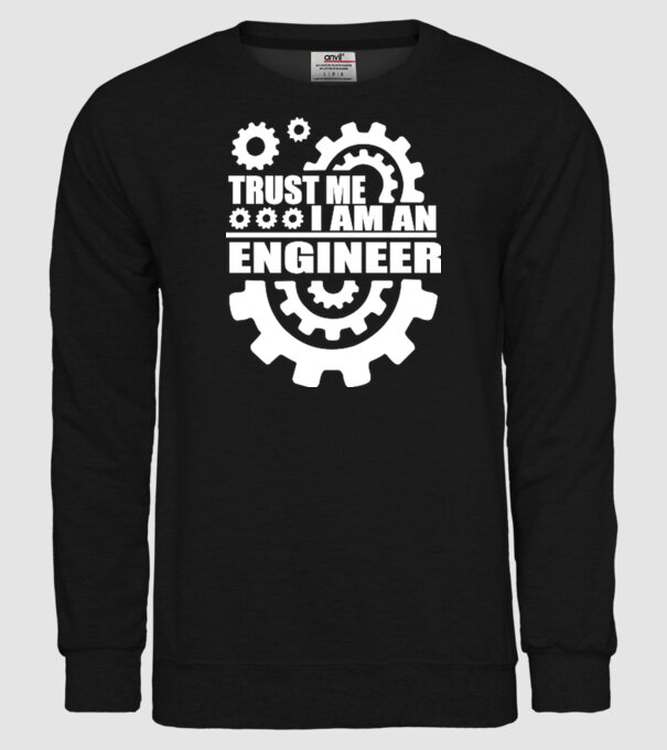 Trust me I am an engineer model negru pe tricou