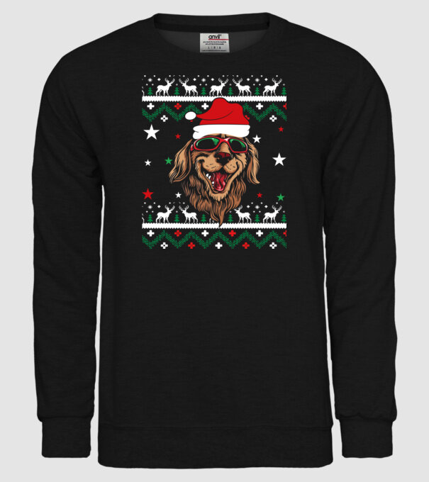 Ugly sweater dog model negru pe tricou