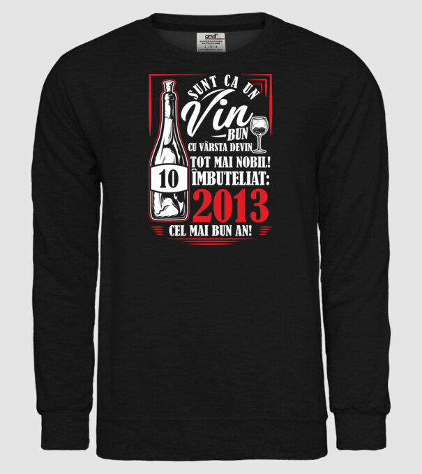 Un Vin Bun 10 2013 drk model negru pe tricou