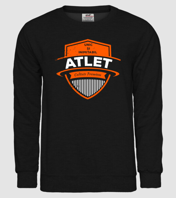 unic și inimitabil calitate premium_ATLET model negru pe tricou