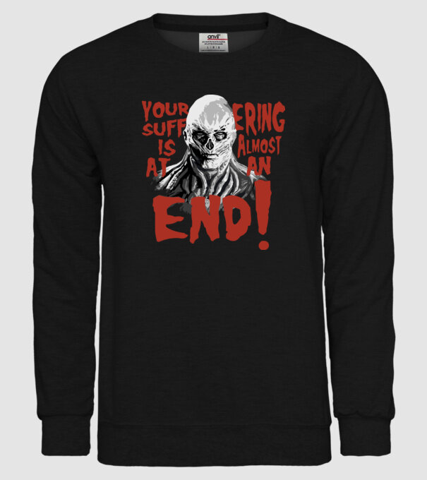 vecna your suffering is almost at an end model negru pe tricou