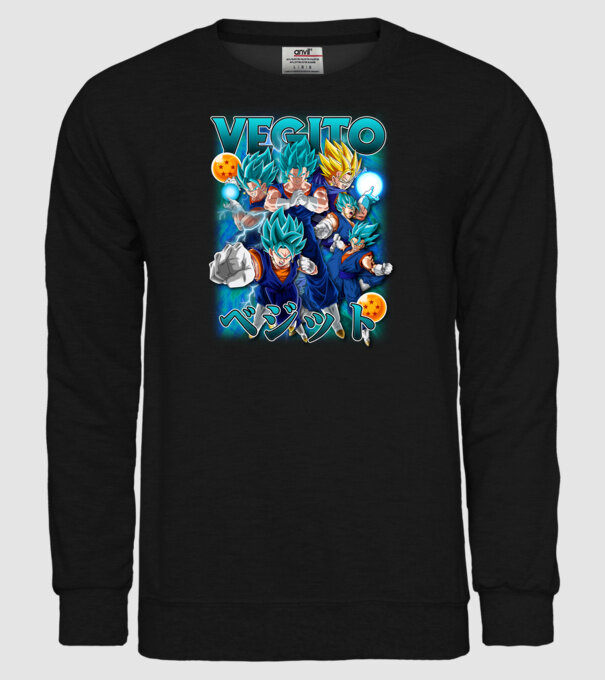 vegito dragonball model negru pe tricou
