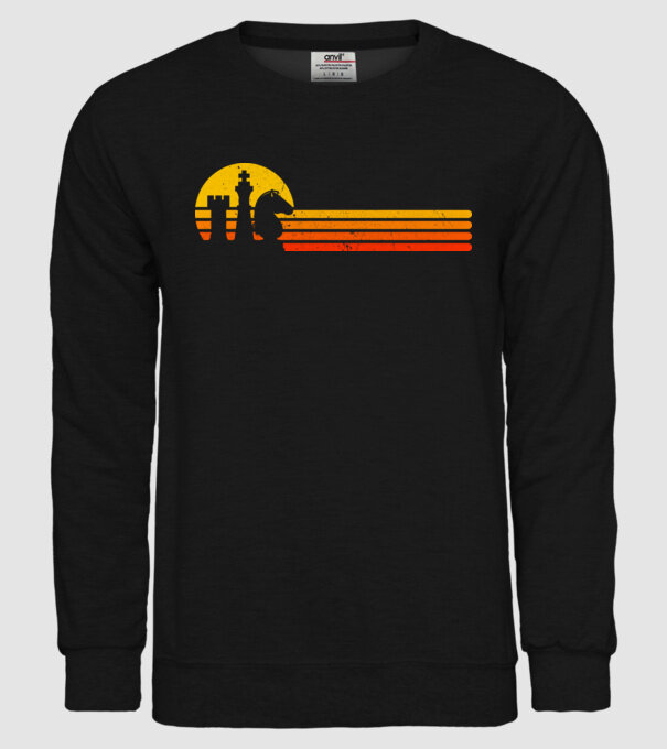 Vintage chesss sunset model negru pe tricou