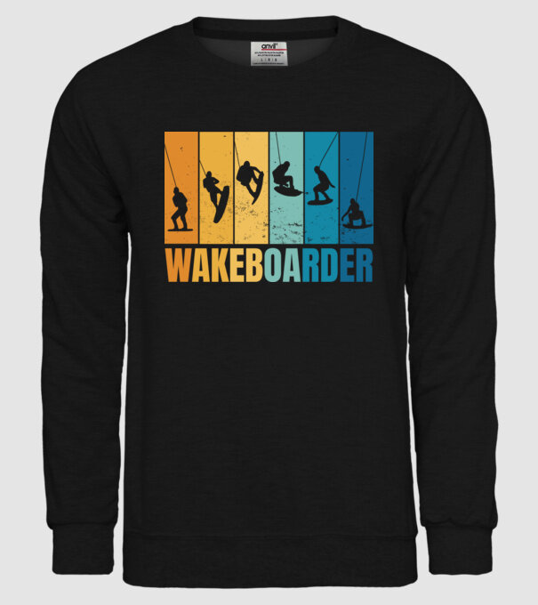 Wakeboard model negru pe tricou
