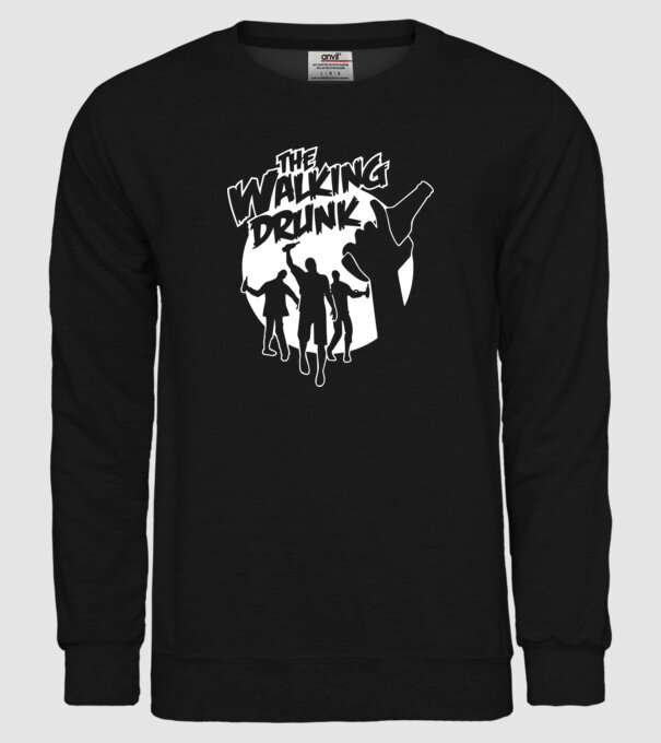 Walking Drunk model negru pe tricou