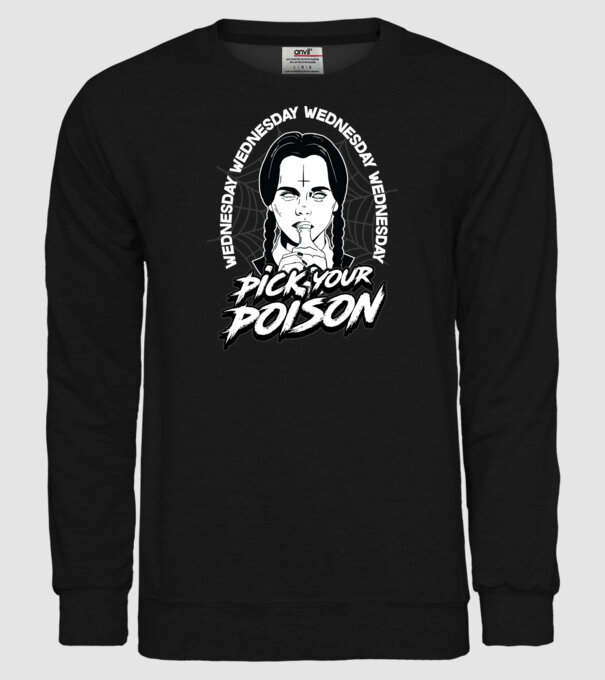 WEDNESDAY Pick your poison model negru pe tricou