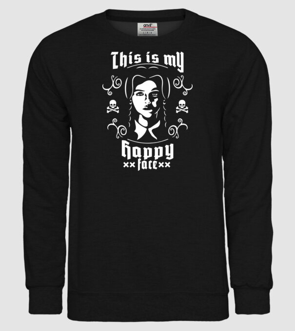 WEDNESDAY This is my happy face model negru pe tricou