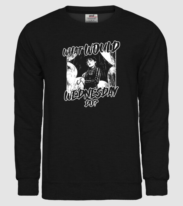 What would Wednesday do model negru pe tricou