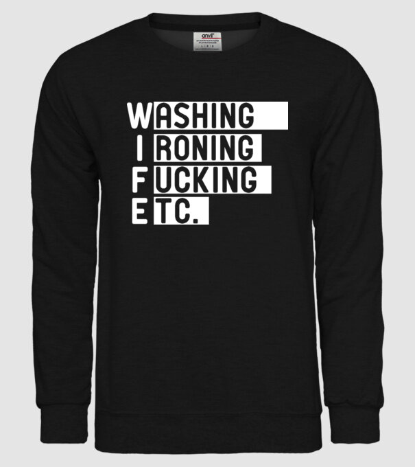 WIFE model negru pe tricou