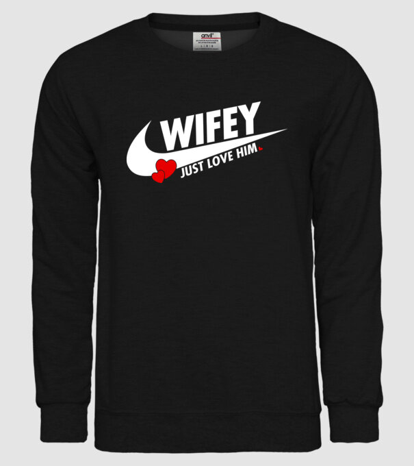 Wifey Just love him alb model negru pe tricou