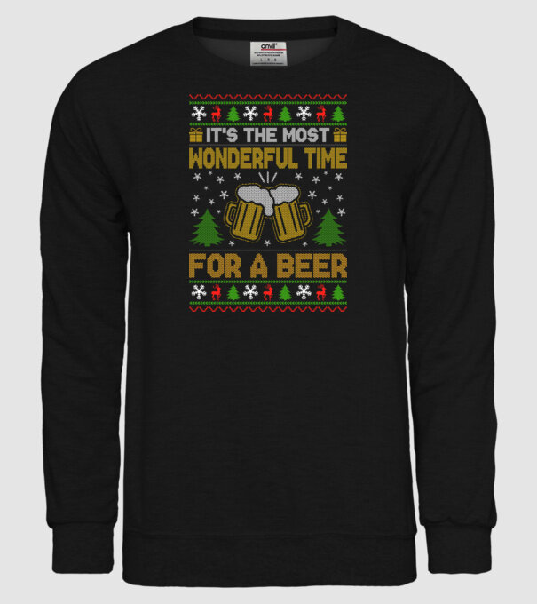 Wonderful time for a beer model negru pe tricou