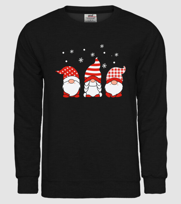 Xmas gnomes model negru pe tricou