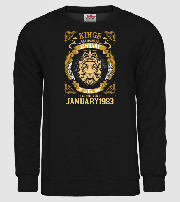 Ziua de naștere a Leului 1983 january model negru pe tricou