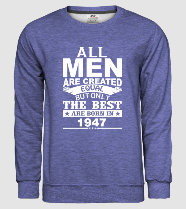 All men are created - 1947 model albastru jeanși pe tricou