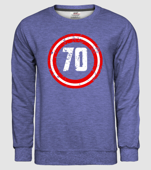 Birthday captain 70 Years old model albastru jeanși pe tricou