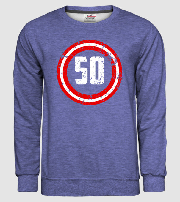 Birthday captain 50 Years old model albastru jeanși pe tricou