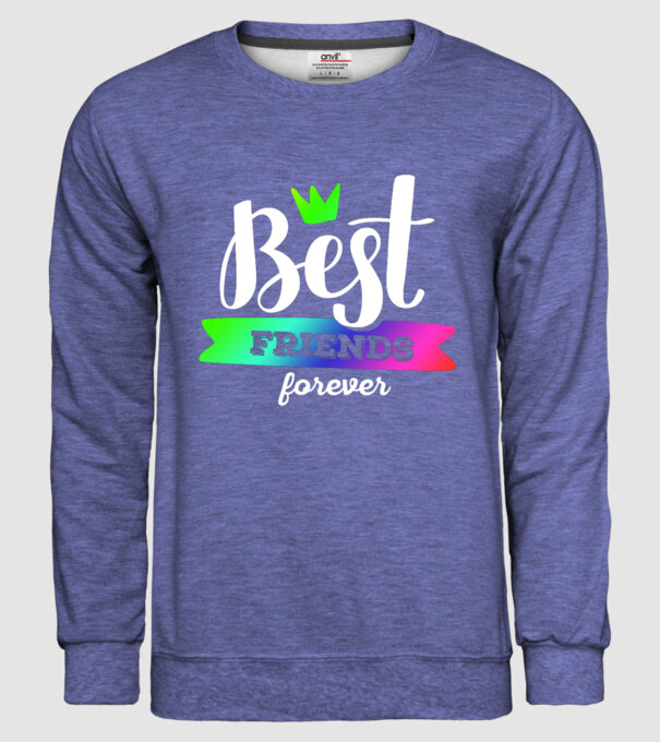 Best friends forever model albastru jeanși pe tricou