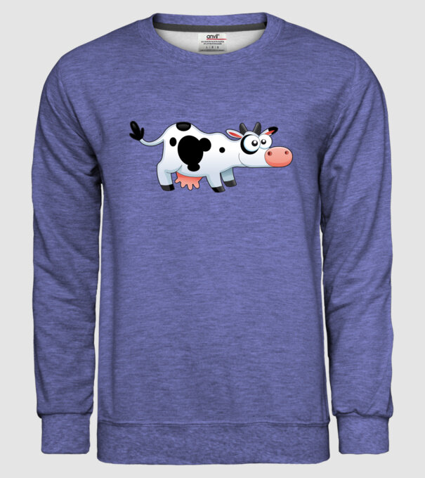 Cow model albastru jeanși pe tricou