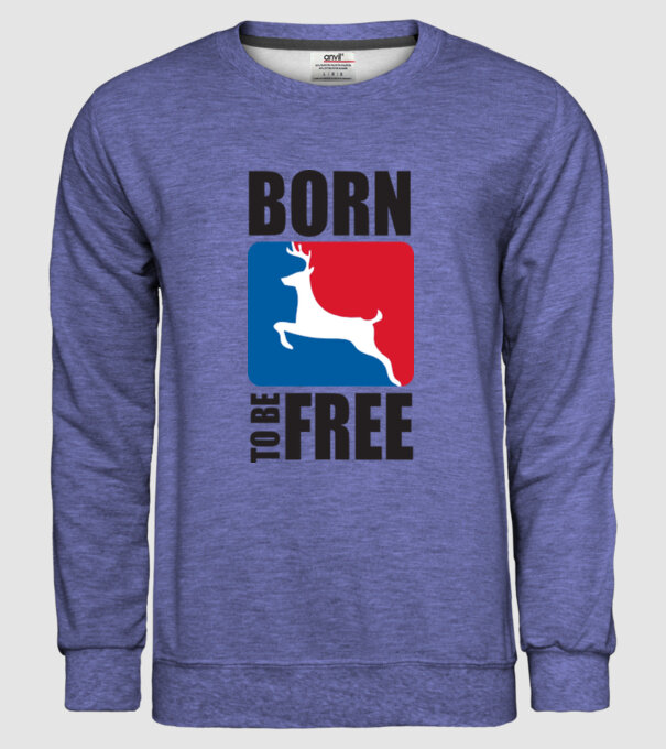 born to be free model albastru jeanși pe tricou
