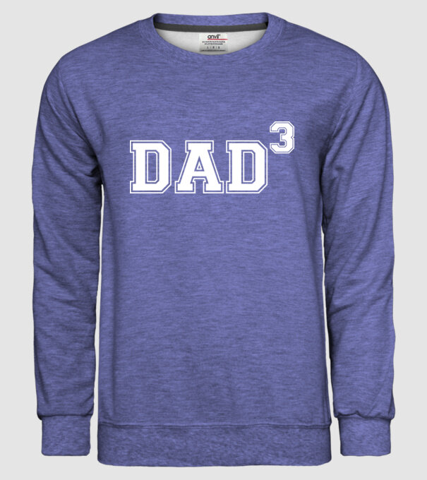 Dad for three model albastru jeanși pe tricou