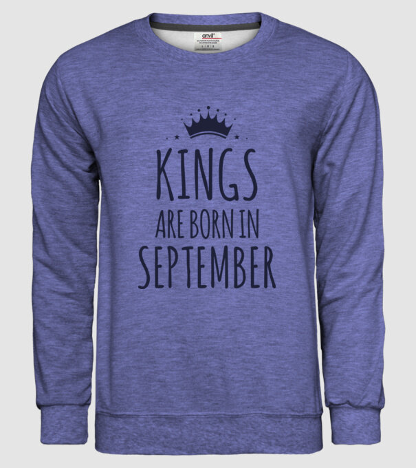 Kings are born in - September model albastru jeanși pe tricou