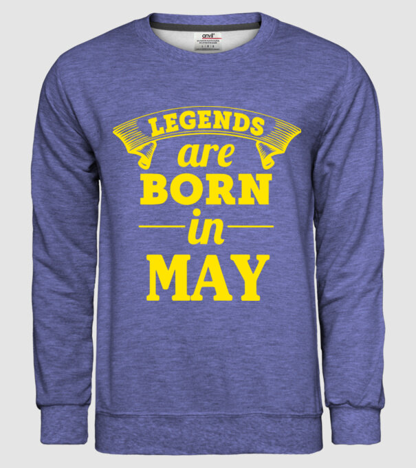 Legends are born in May model albastru jeanși pe tricou