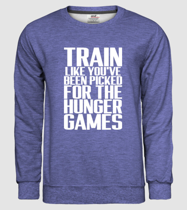 Train like youve been picked for the hunger games model albastru jeanși pe tricou