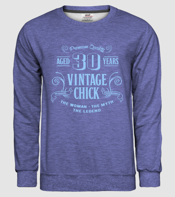 Vintage chick - 30 model albastru jeanși pe tricou