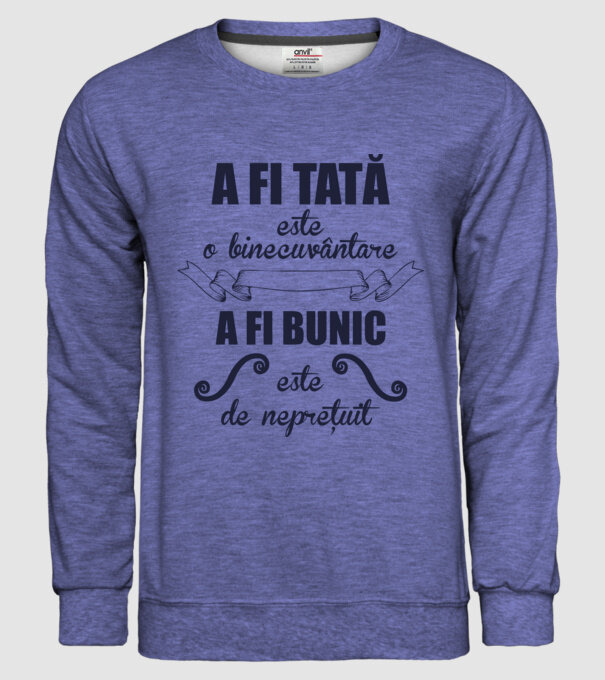 a fi tată este o binecuvântare, a fi bunic este de neprețuit model albastru jeanși pe tricou