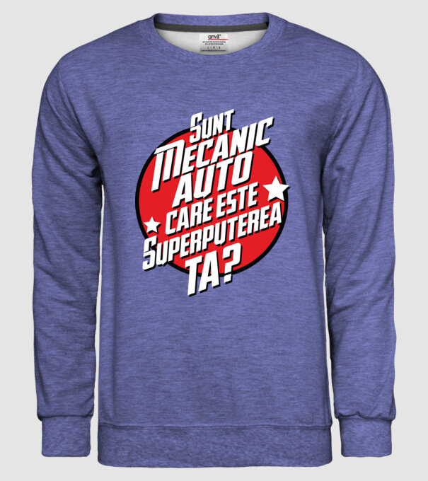 sunt mecanic auto, care este superputerea ta? model albastru jeanși pe tricou