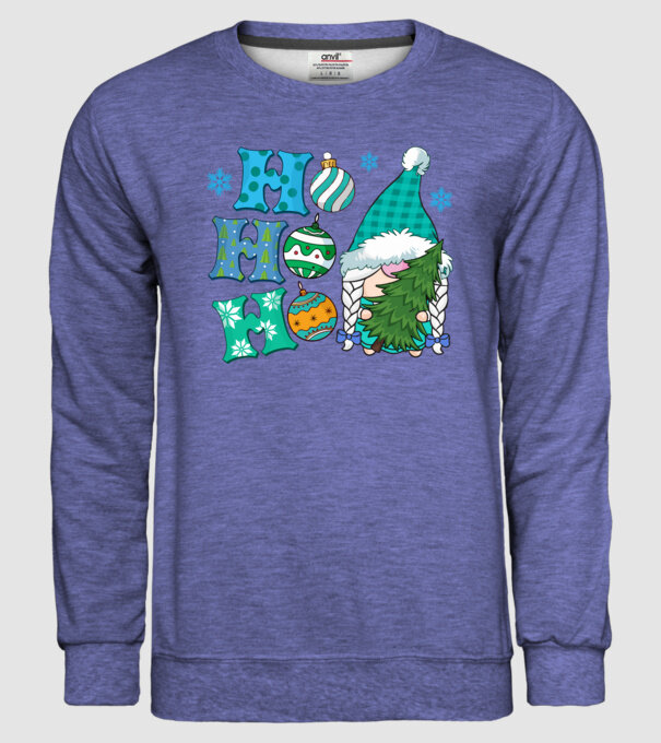 Ho-ho-ho gnome model albastru jeanși pe tricou