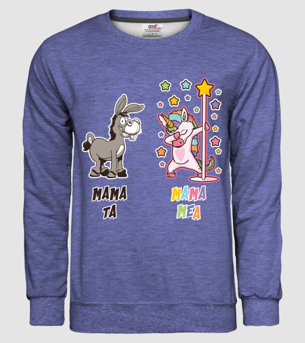 mama ta - mama mea model albastru jeanși pe tricou