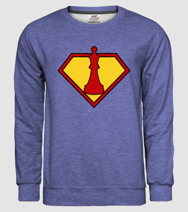 SuperChess rege model albastru jeanși pe tricou