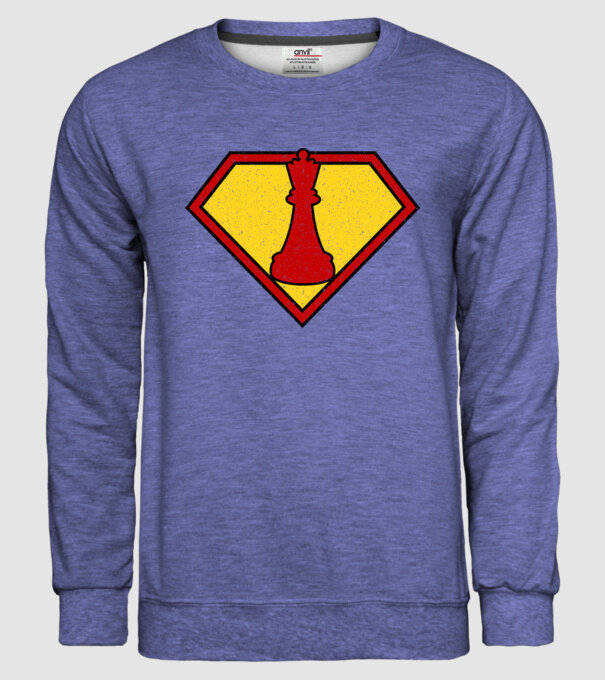 SuperChess regină model albastru jeanși pe tricou