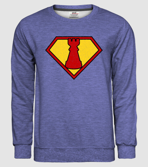 SuperChess turnul de sah model albastru jeanși pe tricou