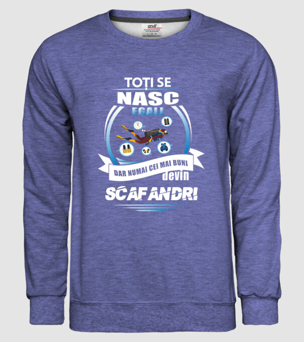 Toți se nasc egali, dar numai cei mai buni devin scafandri model albastru jeanși pe tricou