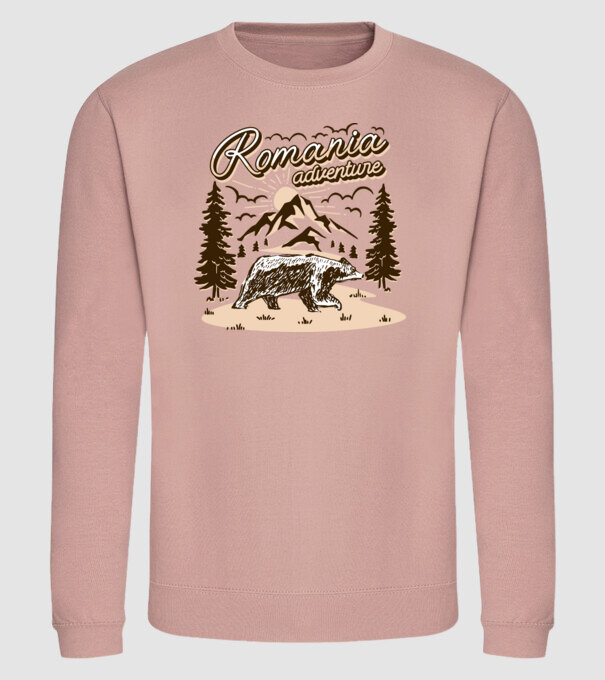 Romania bear adventure model dusty pink pe tricou