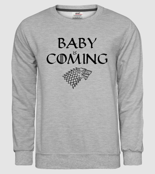 Baby is coming model gri pe tricou